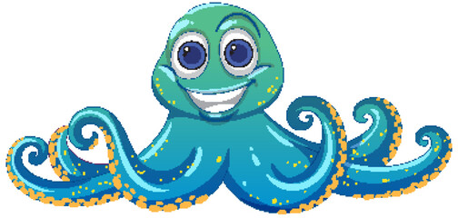 Smiling Cartoon Octopus Illustration