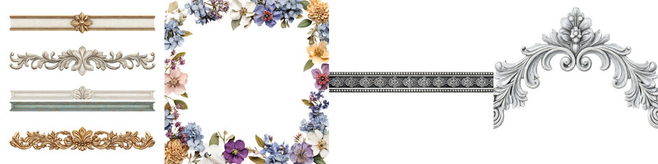 Elegant floral frame with vintage ornamental design