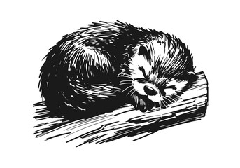 Otter hand drawn sketch vector illustration