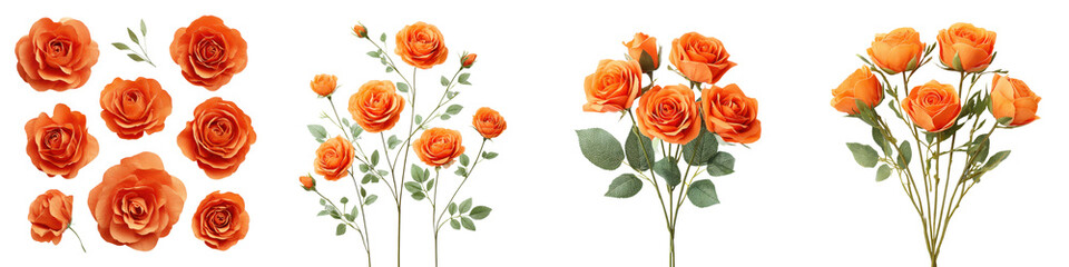 Fototapeta premium Vibrant orange roses in a beautiful bouquet