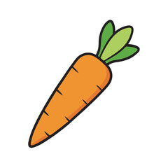 Carrot Vegetable With Clean Vector Outline