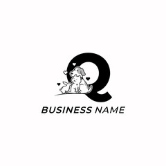 design logo creative letter Q and dog
