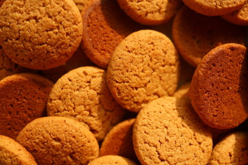 crunchy oatmeal cookies - close-up 