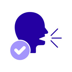 Icon a voice recognition, isolated against a clean background.