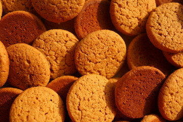 crunchy oatmeal cookies - close-up Food Texture Background