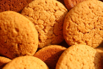 crunchy oatmeal cookies - Food Texture Background
