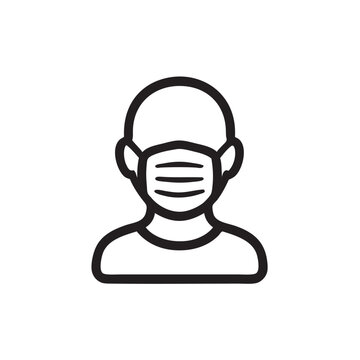 masker man line, simple masker
