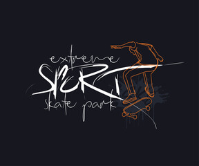 skateboard illustration freestyle