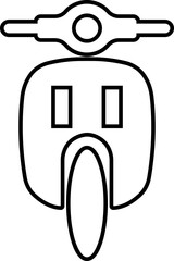 motorcycle and motorbike icon in line isolated on transparent background