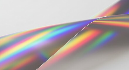虹色光沢 滑らか曲線 抽象的背景 上品な輝き. AI Generated