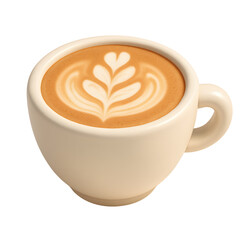 Latte Art Coffee, Transparent Background