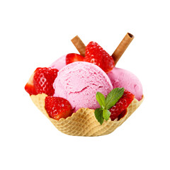 vanilla ice cream with berries