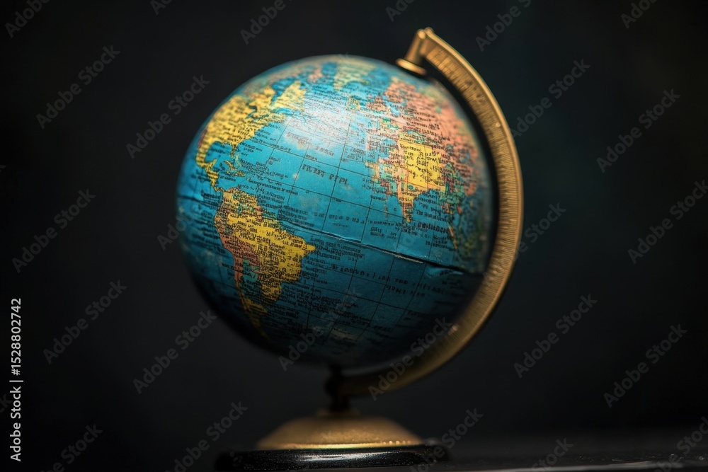 Poster globe over data processing against a black background highlighting global connectivity and technolog