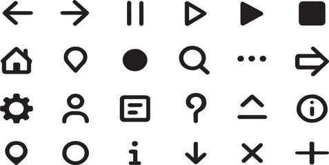 Versatile Vector Icon Pack Essential UI Elements for Web & App Design