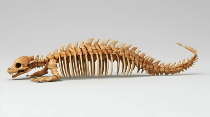 Obraz premium 3D Pixel Art Lizard Skeleton Illustration