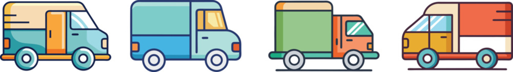 Delivery Truck Flat Illustration  E-commerce Shipping, Logistics & Package Transport Concept