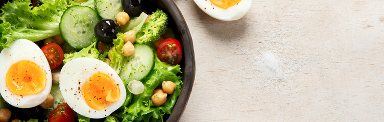 Healthy Balanced Meal. Fresh salad.