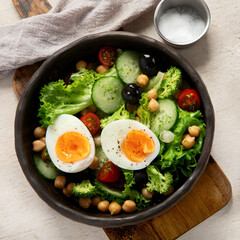 Healthy Balanced Meal. Fresh salad.