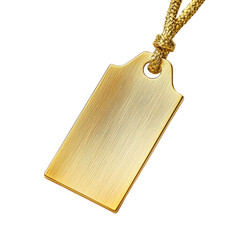 Elegant Golden Luggage Tag with Braided Cord, a Symbol of Luxury Travel
