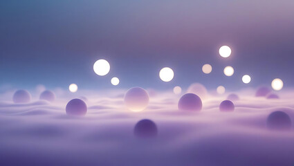 A tranquil camp of white yurts in a foggy mountain valley. A minimalist travel scene for a blog about nomadic lifestyles, a cultural documentary, or a peaceful wallpaper.