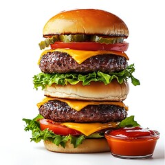 hamburger isolated on white