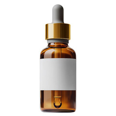 Amber glass dropper bottle with blank label perfect for cosmetic products