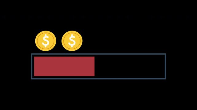 The level symbol decreases with money above it, depicting cost reduction, efficiency, inflation, bankruptcy