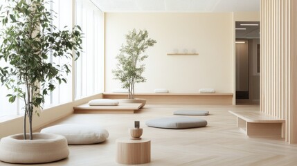 Minimalist Zen-like interior space