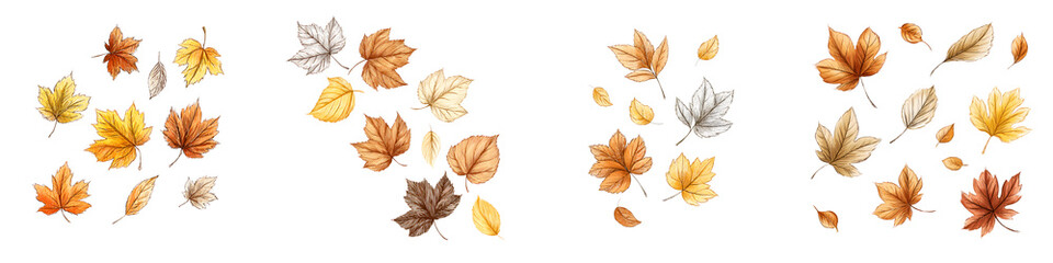 Obraz premium Scattered autumn leaves in warm colors