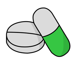 Medication pills capsule and tablet icon