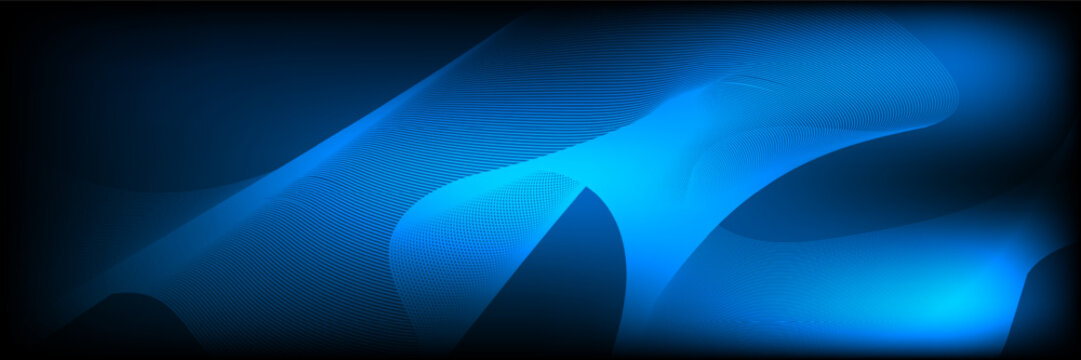 Abtract wave with line element and dark blue background