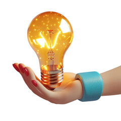 Illuminating idea presented with graceful elegance through a radiant bulb