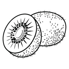 Obraz premium Vibrant Kiwi Fruit Icon Illustration for Graphic Design and Creative Projects