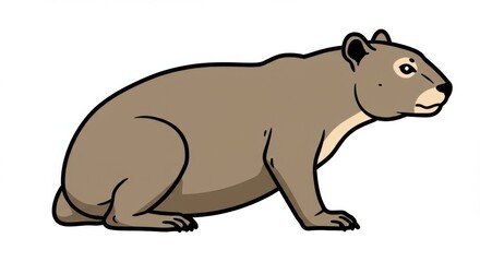 Fototapeta premium Cute Cartoon Capybara or Wombat Animal Illustration