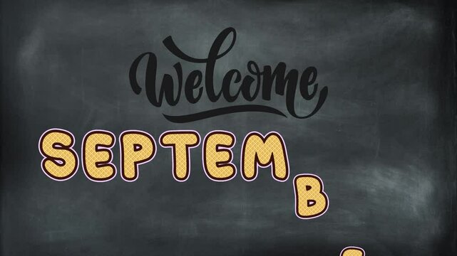 Hello september text motion animation video 4k