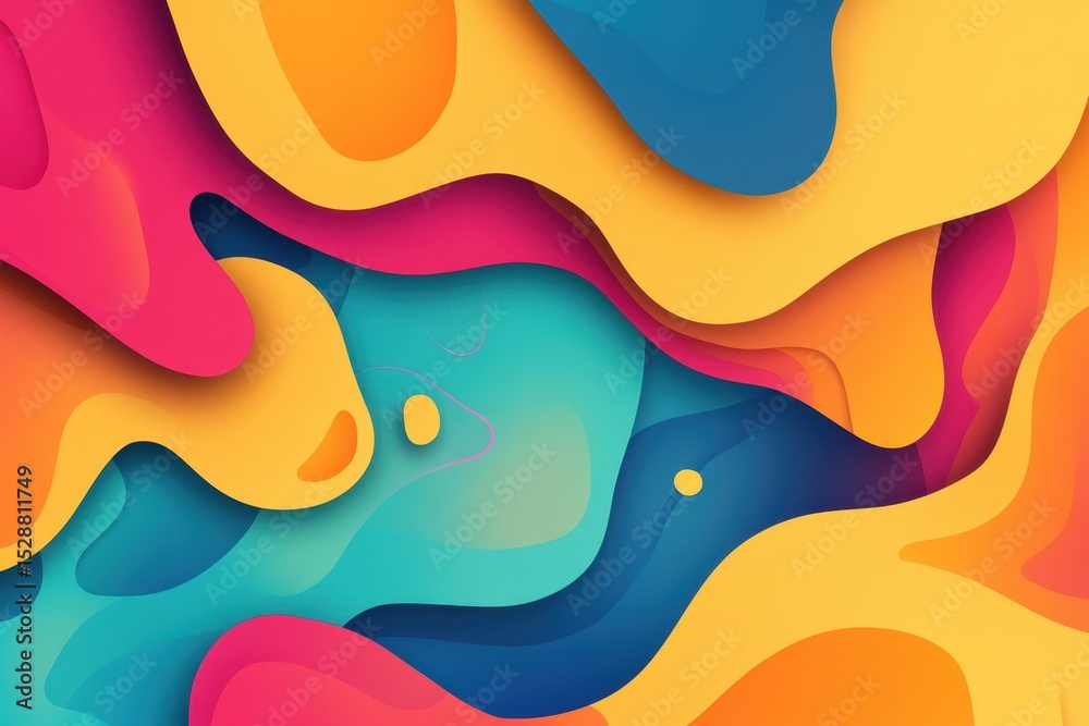 Poster Colorful abstract background with vibrant shapes and flowing patterns for artistic design projects, Abstract Background Colorful title background