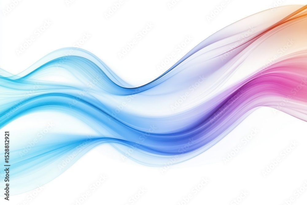 Poster colorful abstract waves convey motion and depth in a blurred design with flowing liquid patterns, co