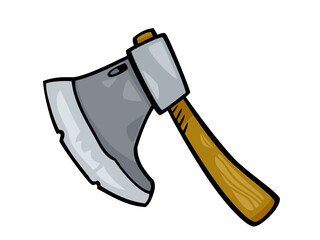 A Sharp Metal Axe Head Attached to a Sturdy Wooden Handle