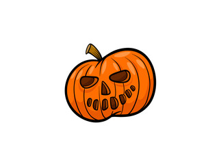 Spooky Halloween Jackolantern with a Creepy Grin and Glowing Eyes