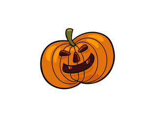 A Spooky Carved Orange Pumpkin With a Frightening Face Ready for Halloween Night