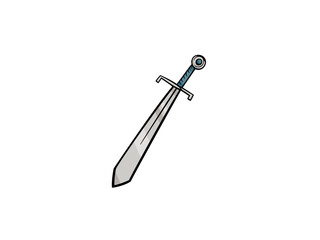 Illustrative Drawing of a Medieval Longsword Weapon for Fantasy and Historical Contexts