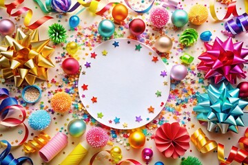 Obraz premium Colorful Festive Background with Blank Circle for Text or Design