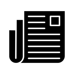 Fototapeta premium flat black newspaper icon on white background