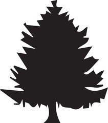 Christmas Tree silhouette Vector | Minimalist & Trendy Christmas Tree Silhouette Design | Unique & Stylish Christmas Tree Artwork for Vector design