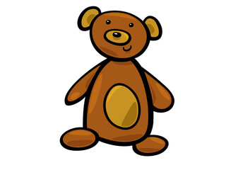 Cute brown teddy bear cartoon illustration