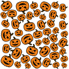 Halloween pumpkin Jack O Lantern pattern seamless background design illustration