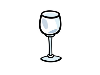 Simple illustration of an empty wine glass
