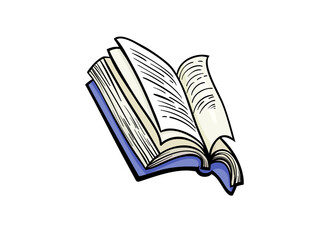 Open book illustration hand drawn style