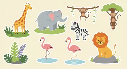 Cute Jungle Animals Stickers