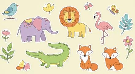 Cute Jungle Animals Stickers